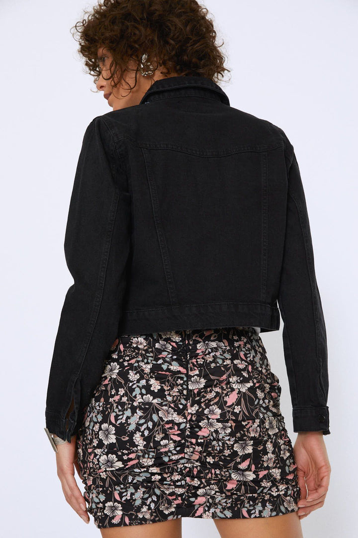 Crop Kot Ceket Antrasit