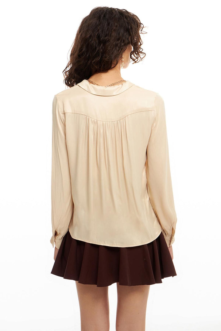 Satin Shirt Beige