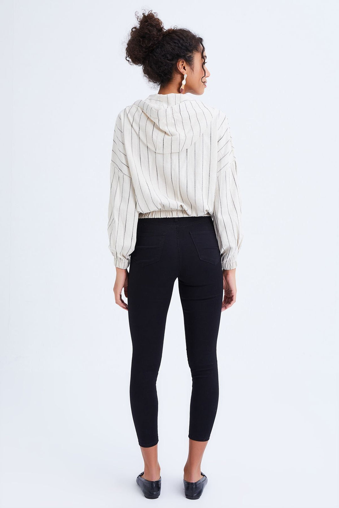 Zippered Seasonal Linen Jacket Bone