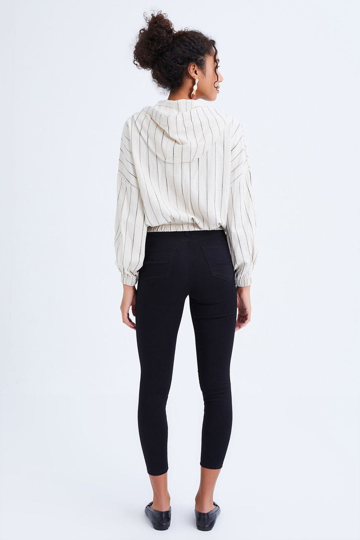 Zippered Seasonal Linen Jacket Bone