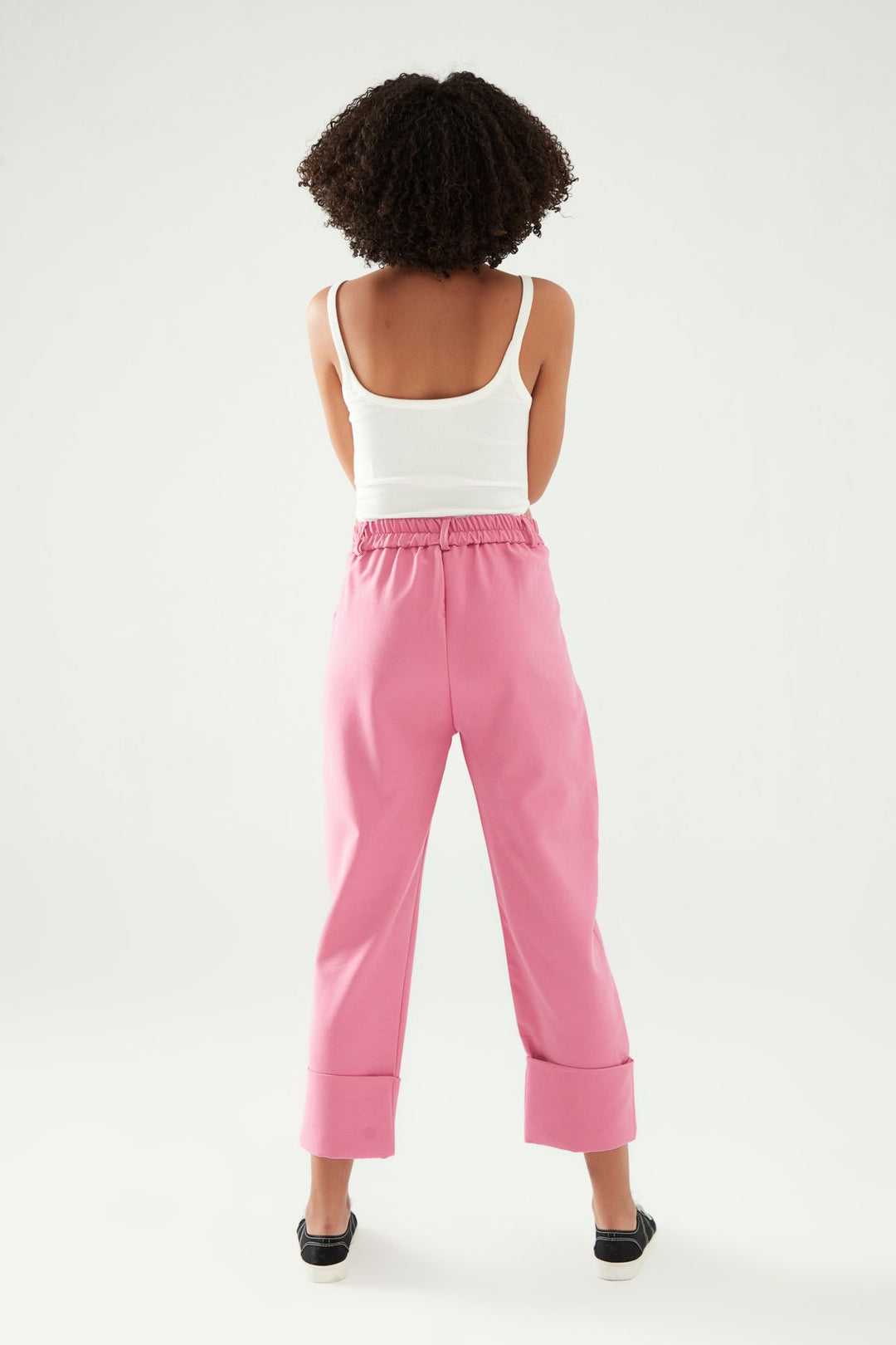 İnci Detaylı Duble Paça Pantolon Fuşya