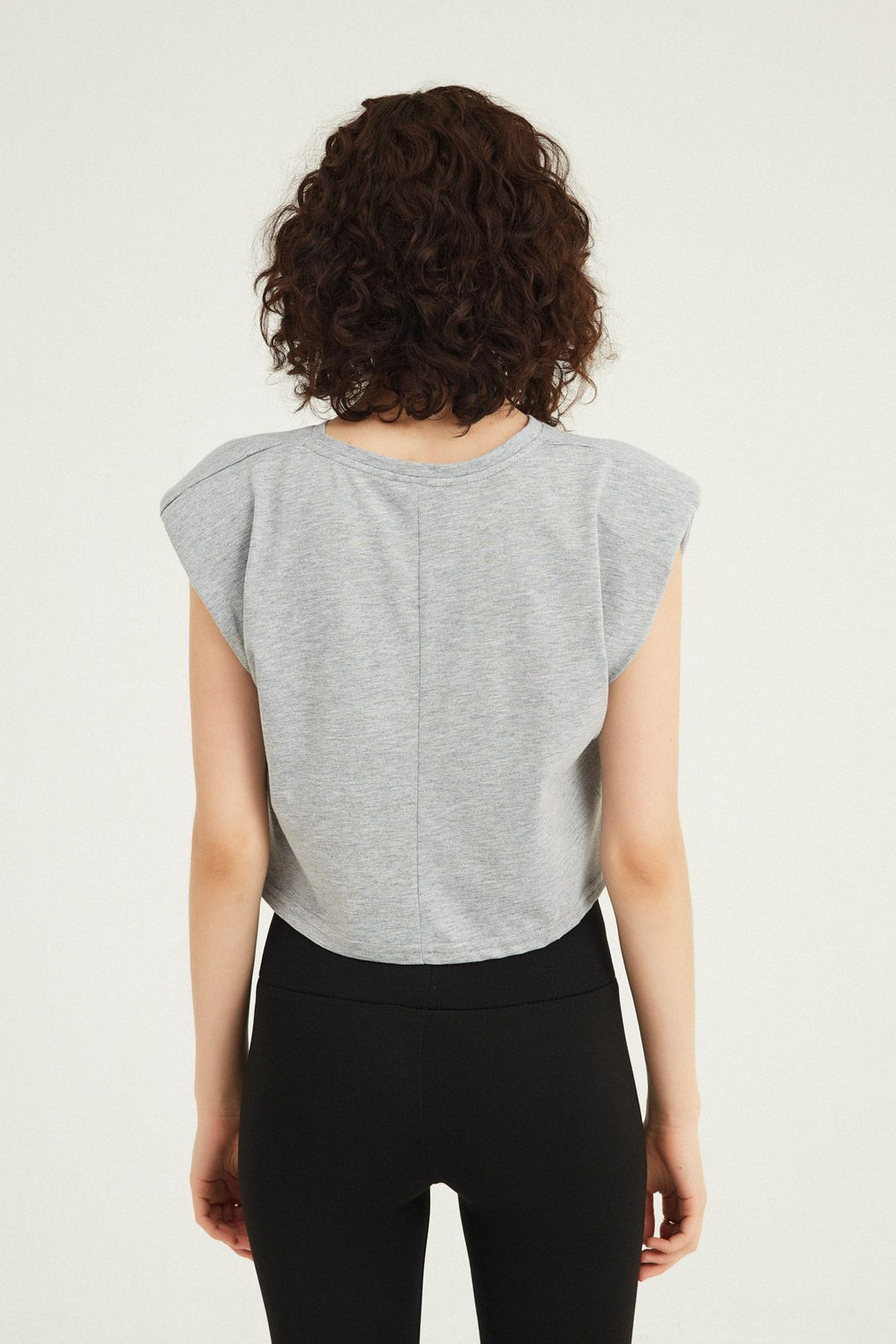 Vatkalı Basic Crop Tişört Grimelanj