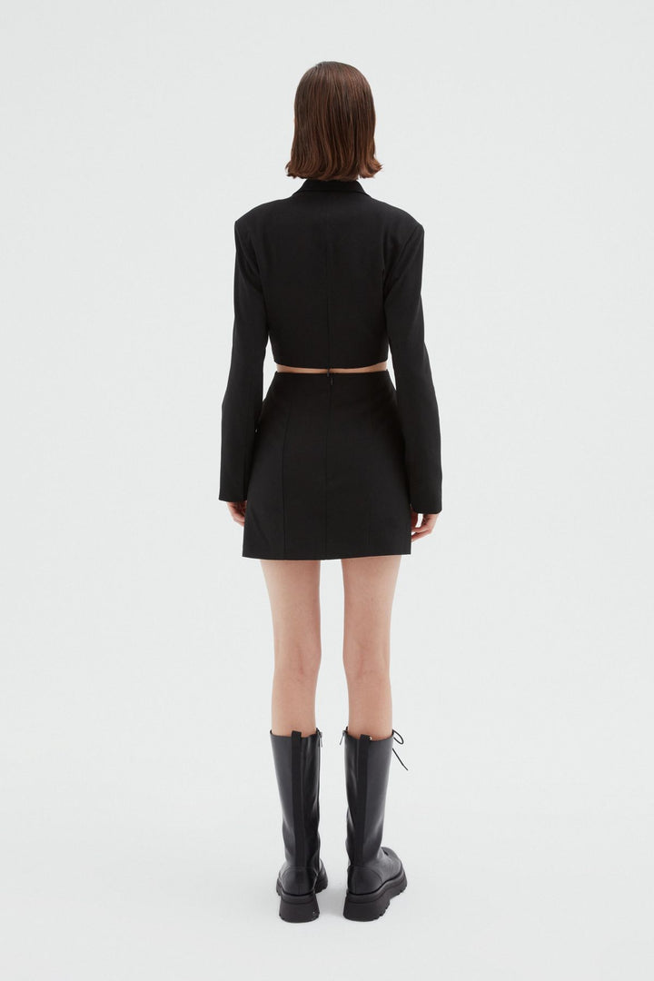 Cut Out Ceket Elbise Siyah