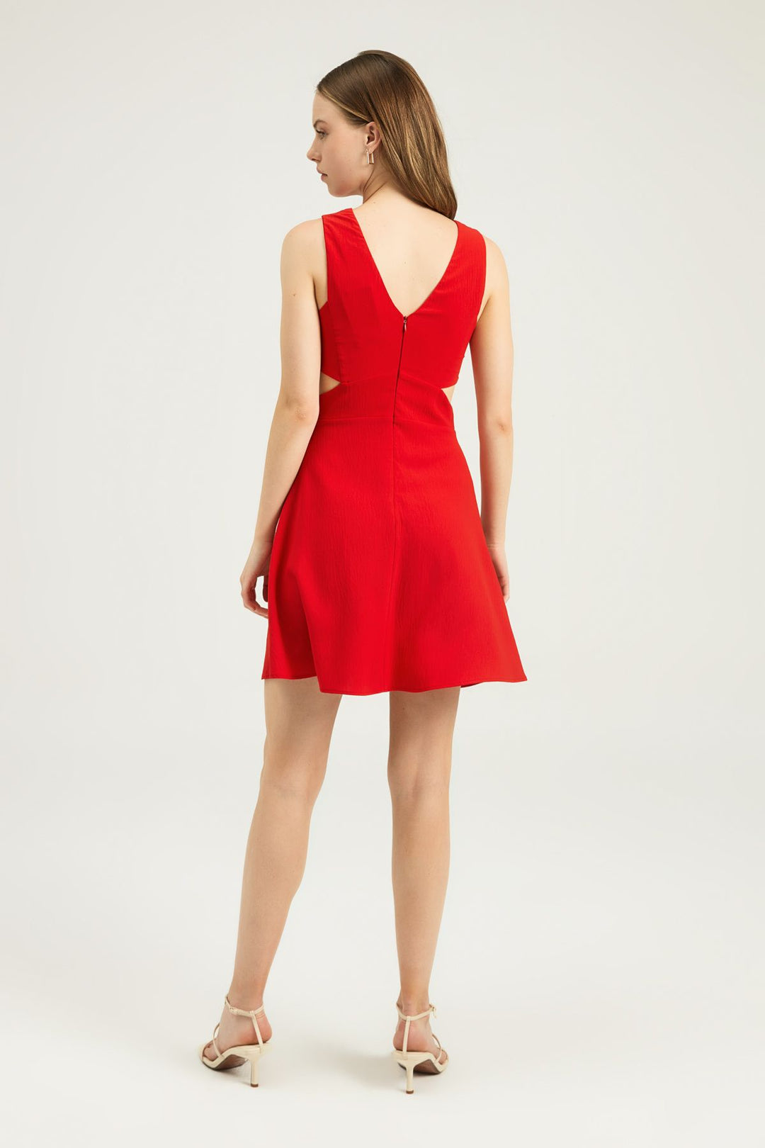 Cut Out Mini Dress Red