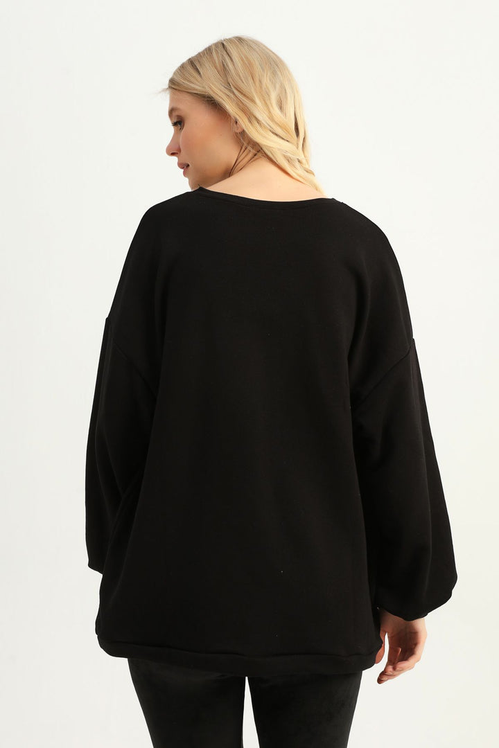 Oversize Long Sweatshirt Black