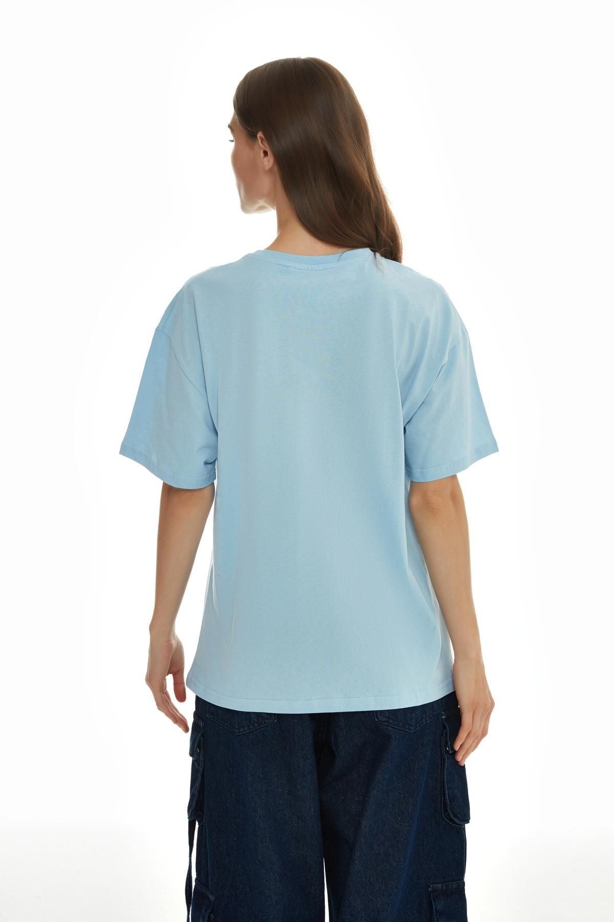 Sun Patterned T-Shirt Blue