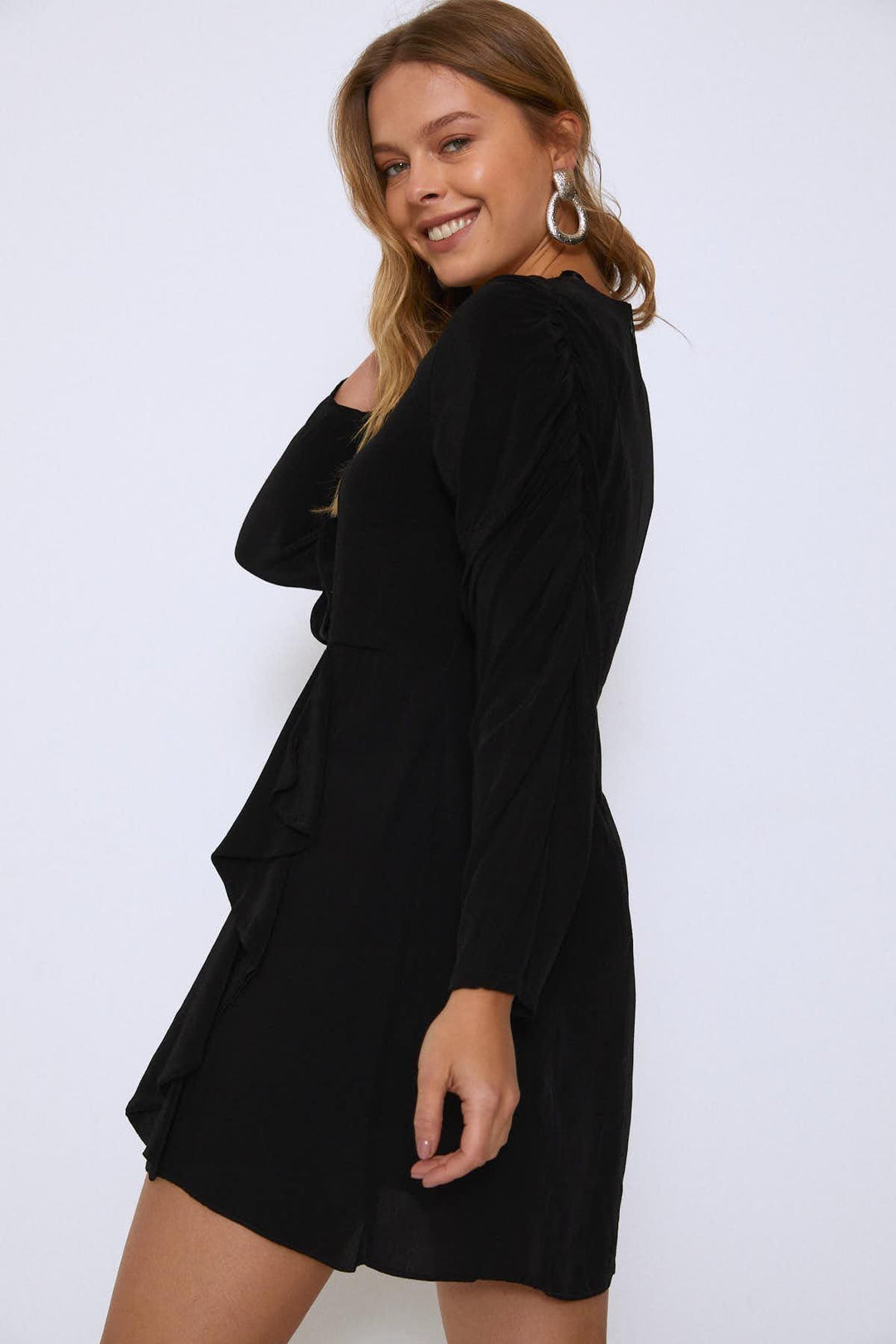 Double Breasted Mini Dress Black