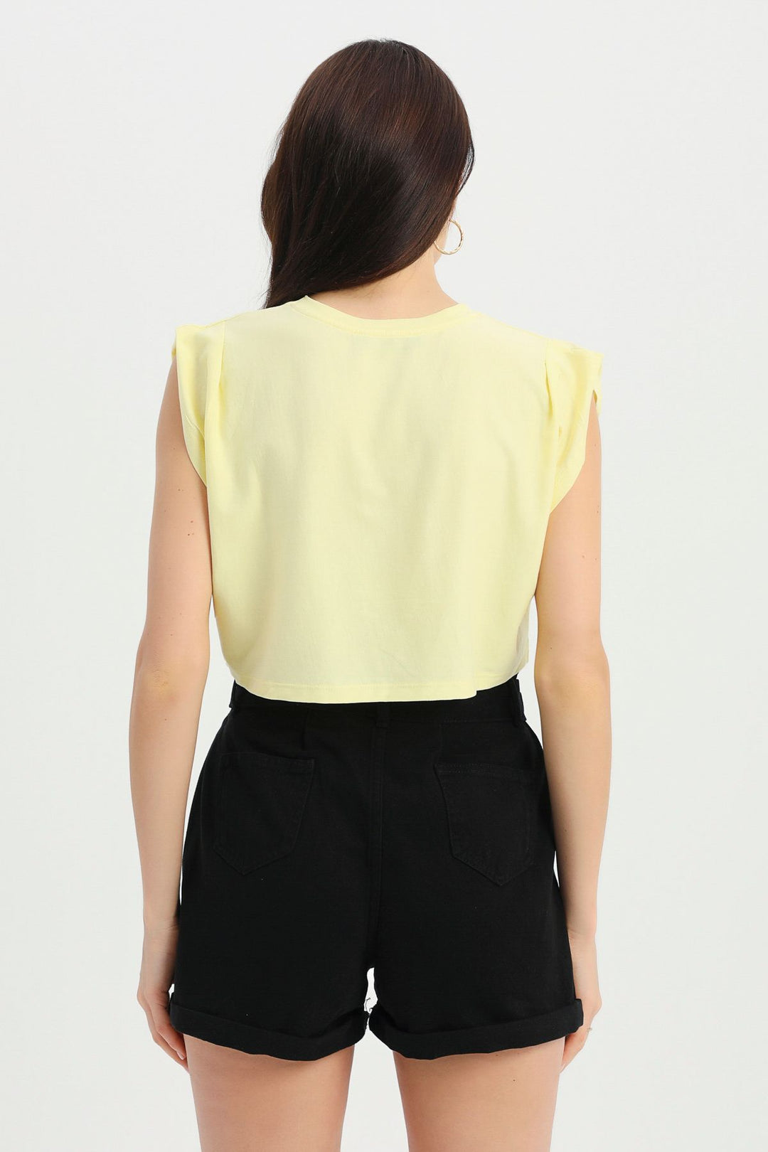 Crop Tişört Sarı
