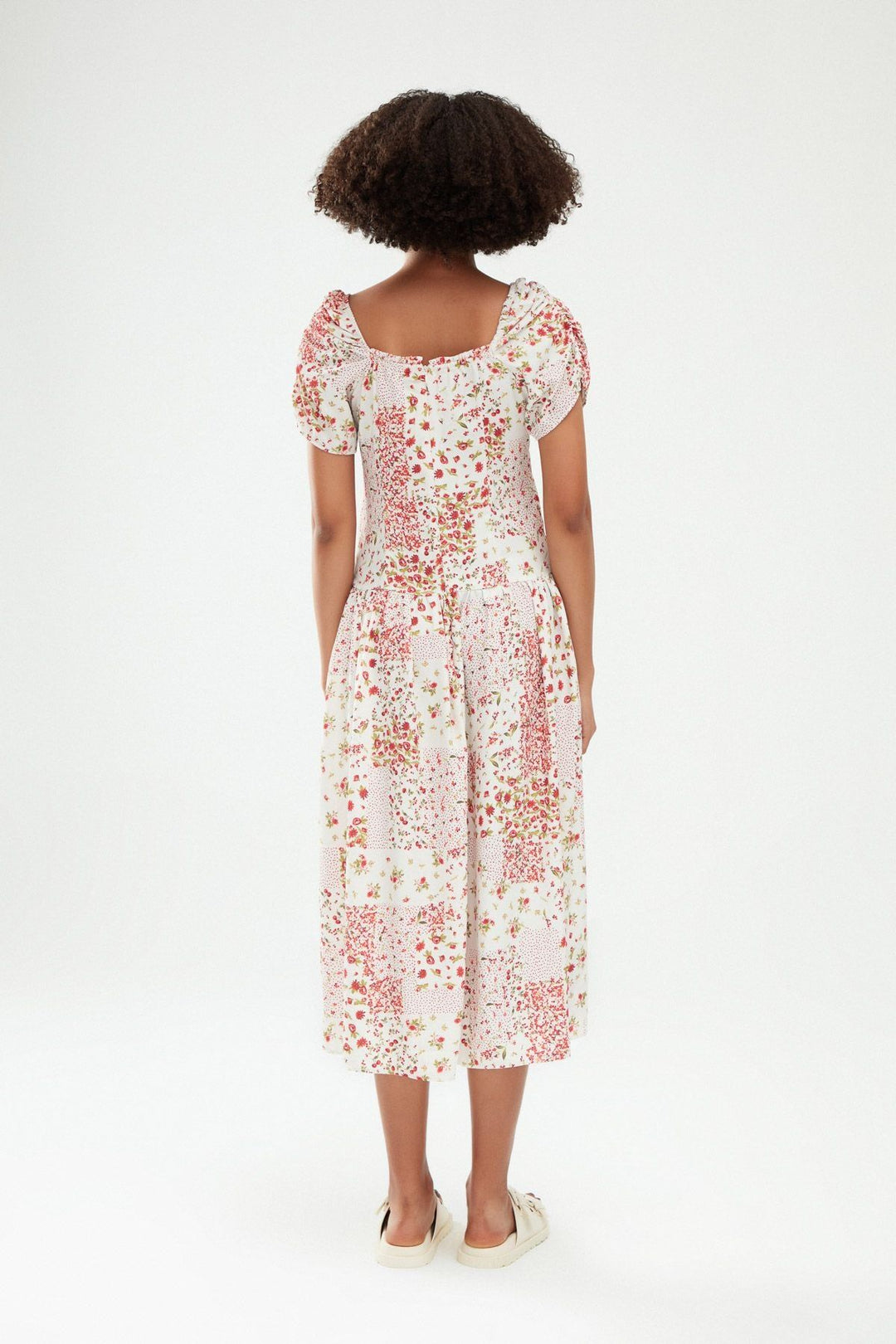 Floral Slit Dress White