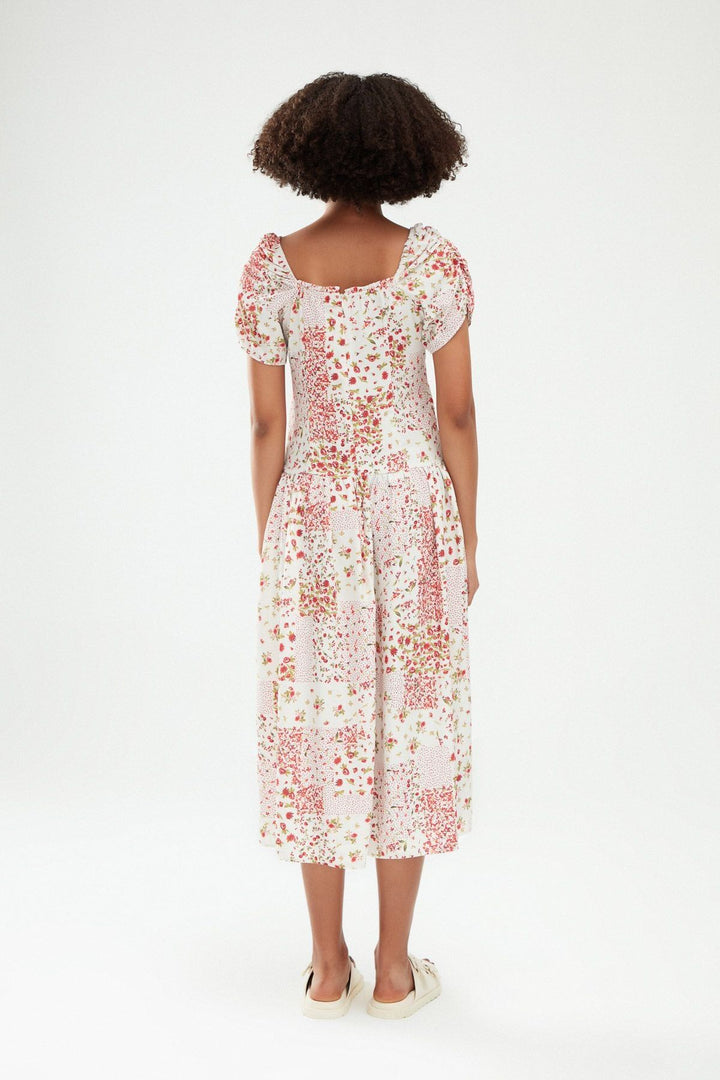 Floral Slit Dress White