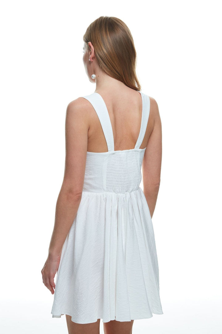 Bust Detail Underwire Mini Dress Ecru