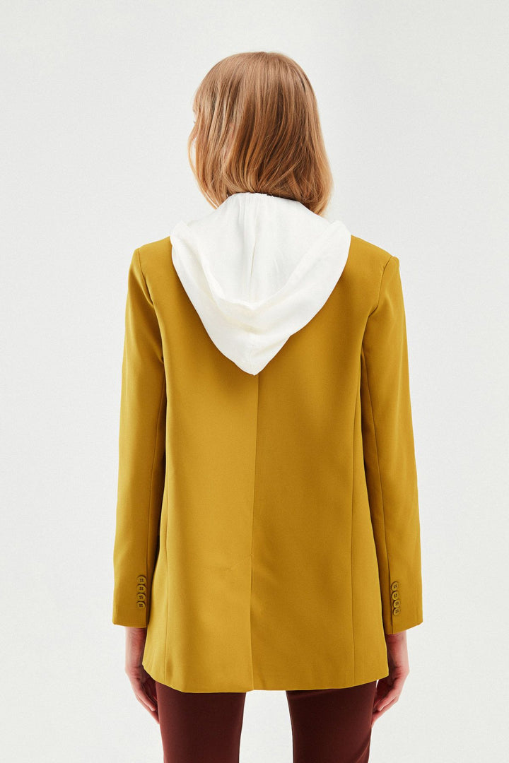 Hooded Blazer Jacket Olive