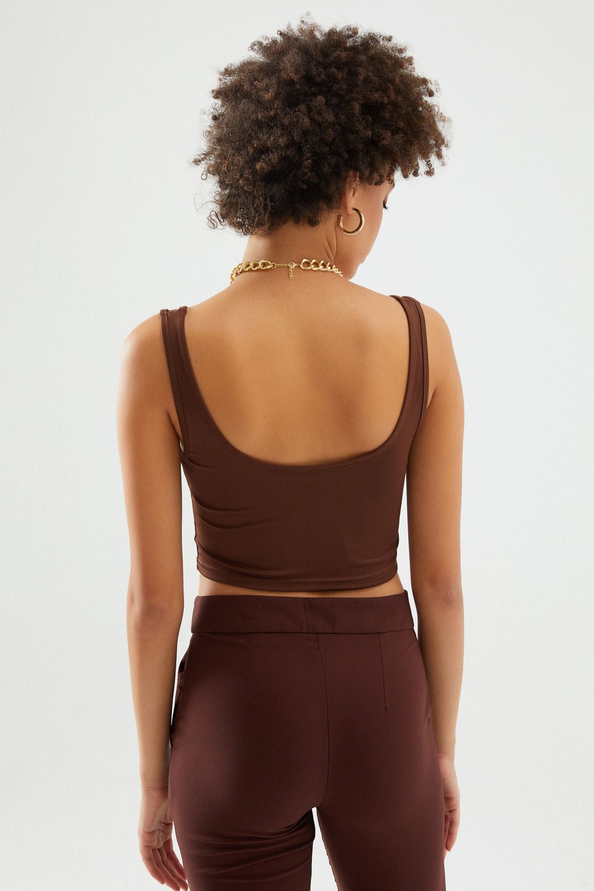 Thick Strap Bustier Dark Brown