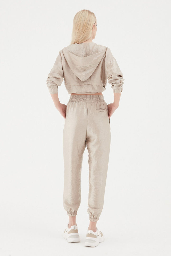 Elastic Leg Trousers Beige