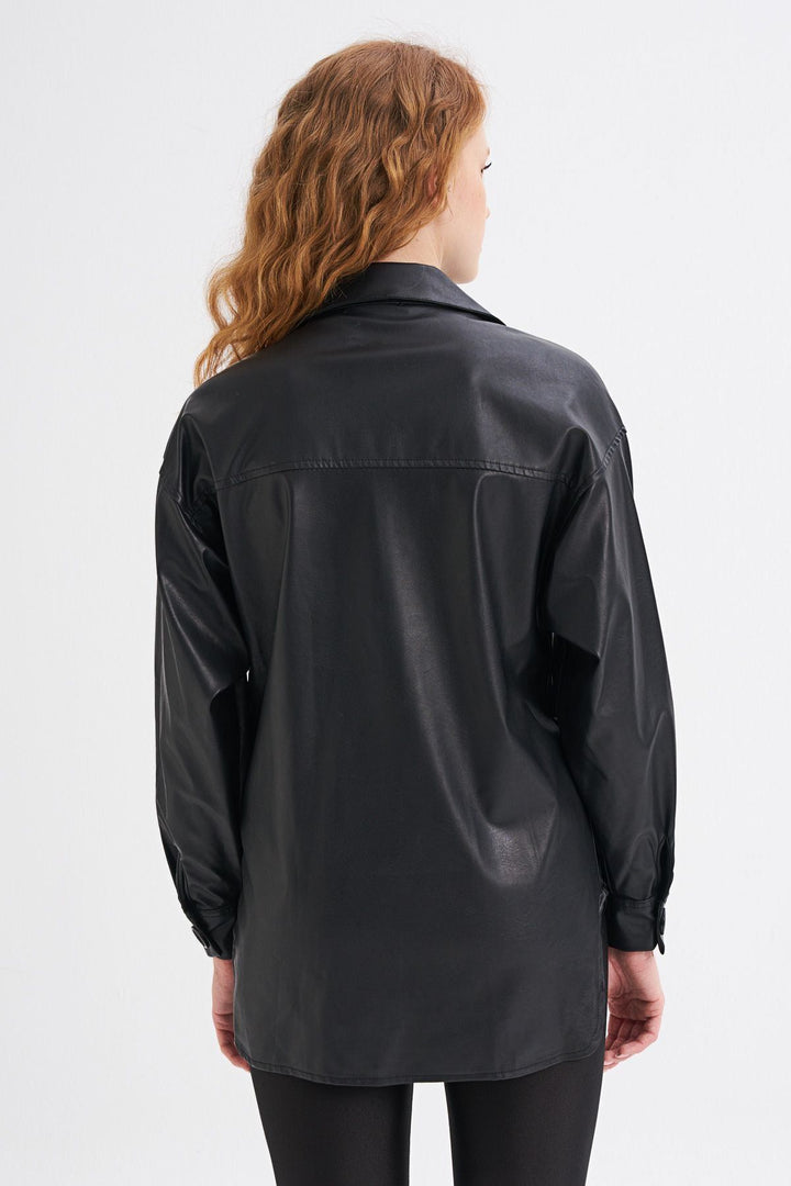 Deri Gömlek Siyah