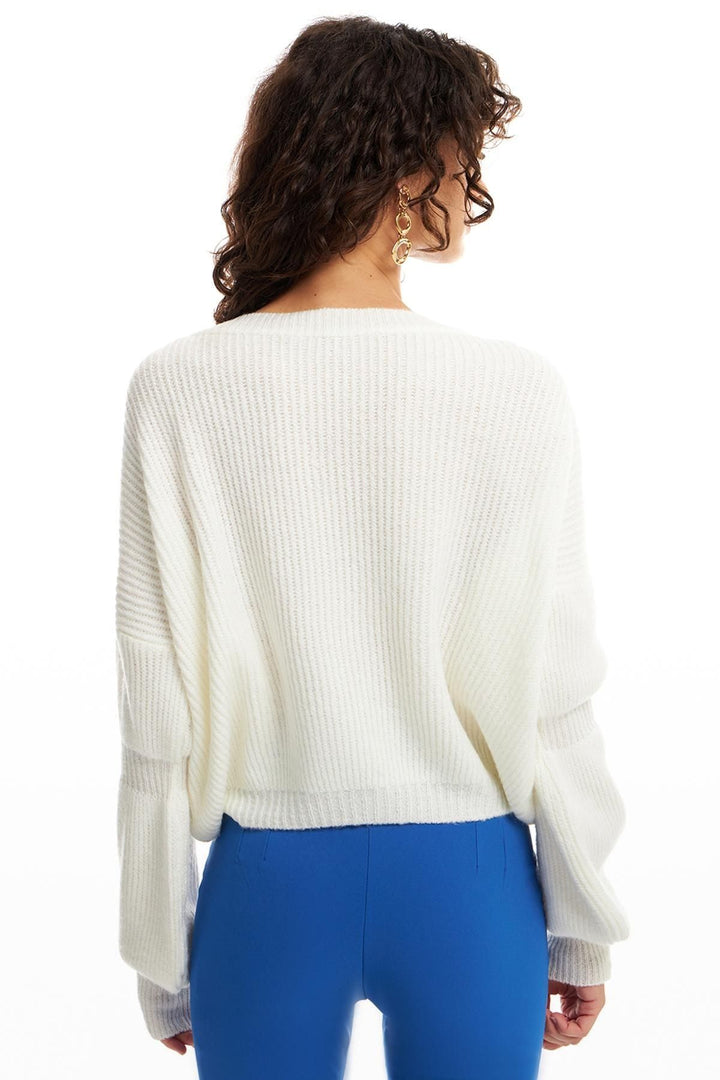 V Neck Sweater Ecru