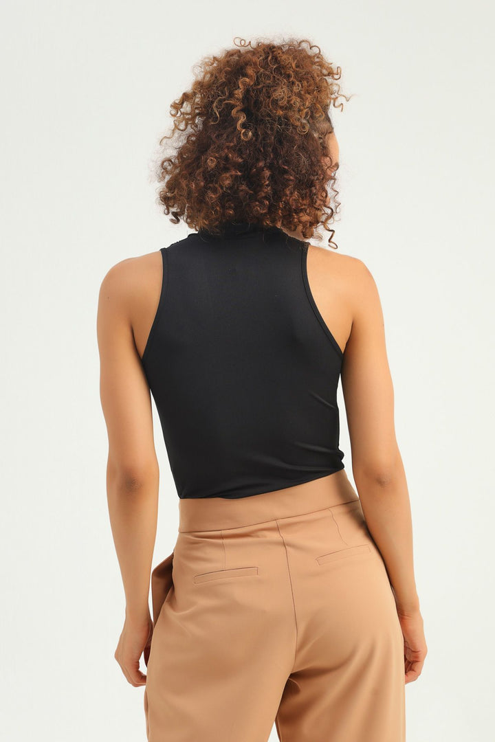 V Neck Bodysuit Black