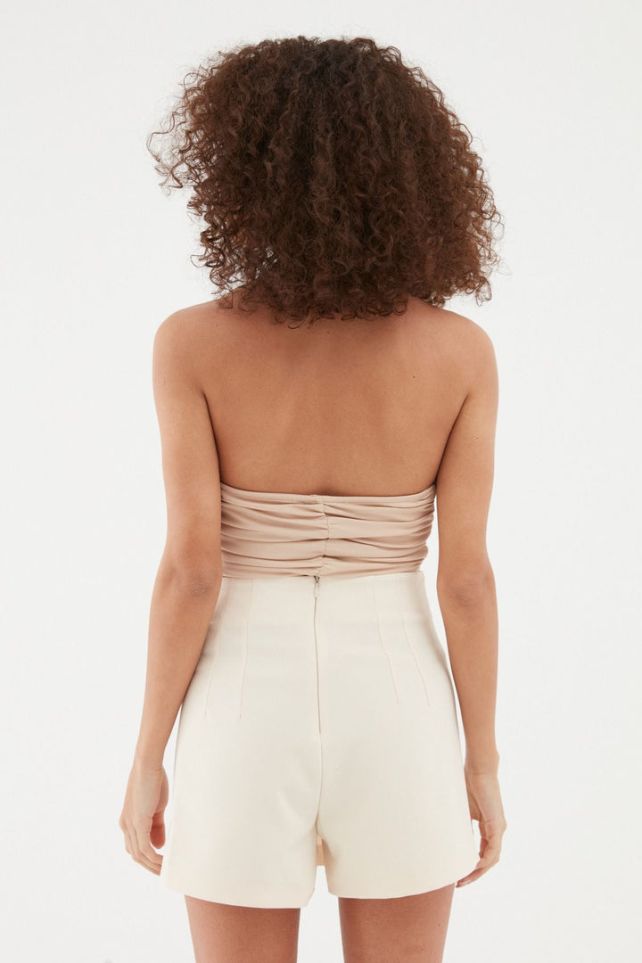 Slit Detailed Short Skirt Bone