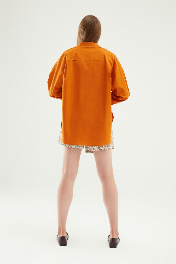 Oversize Basic Shirt Dark Orange