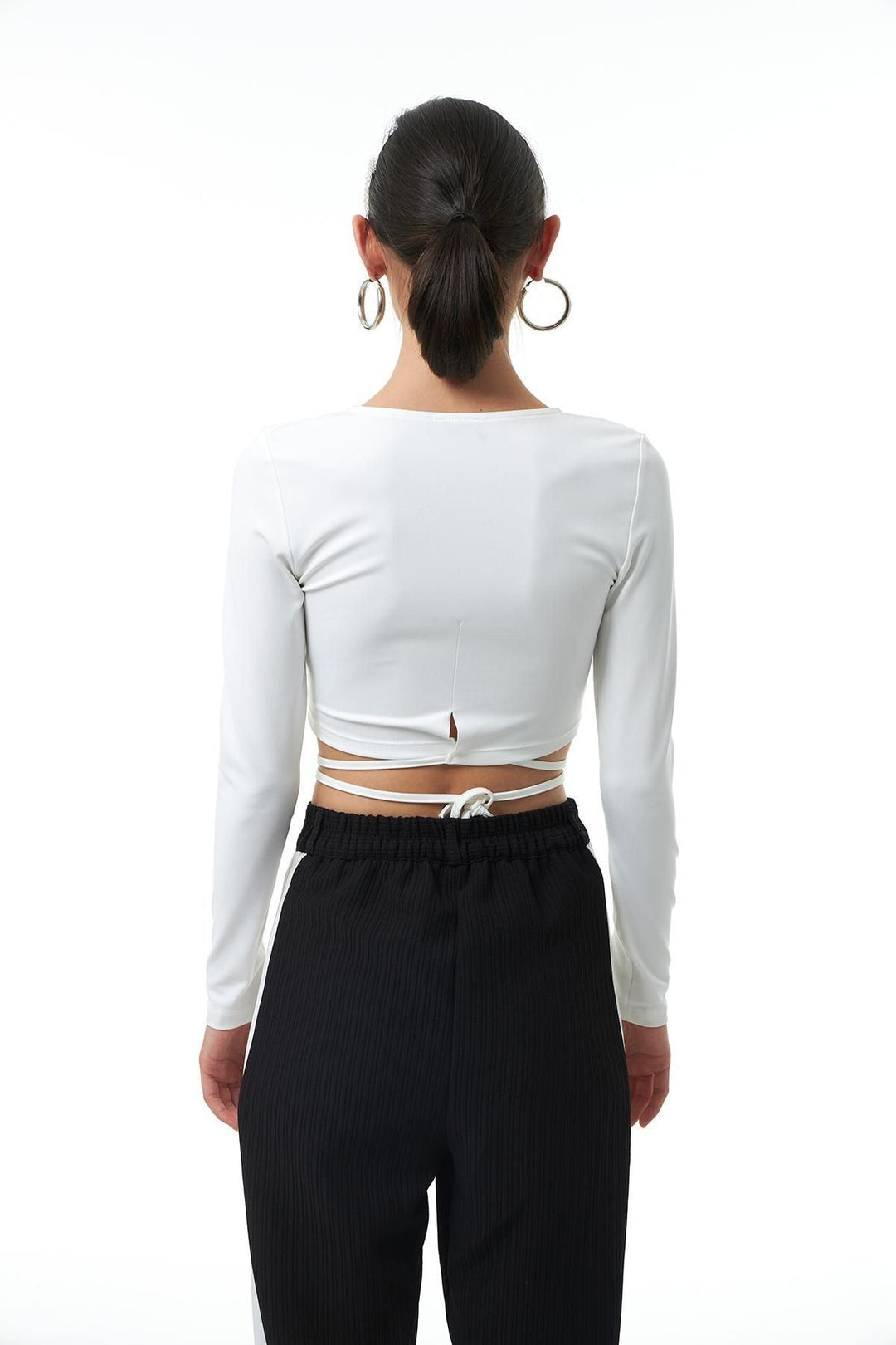 Low-cut V-Neck Blouse White