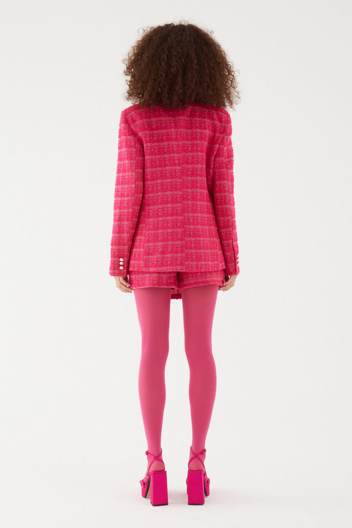 Kruvaze Tüvit Blazer Ceket Fuşya