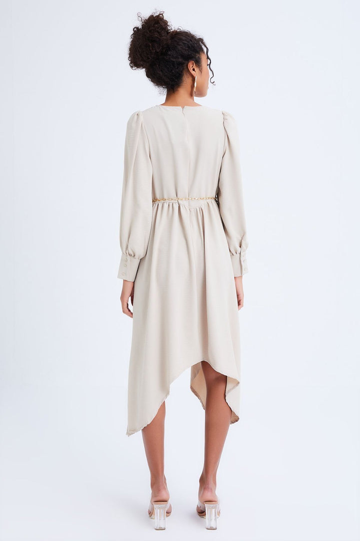 Chain Belt Asymmetric Dress Stone