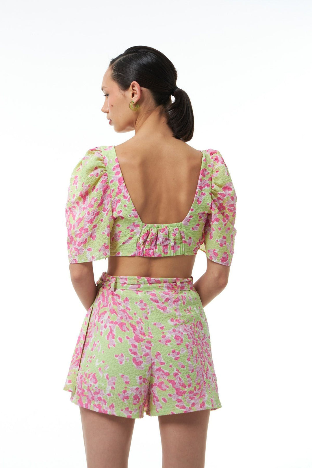 Lacing Detail Short Skirt Green