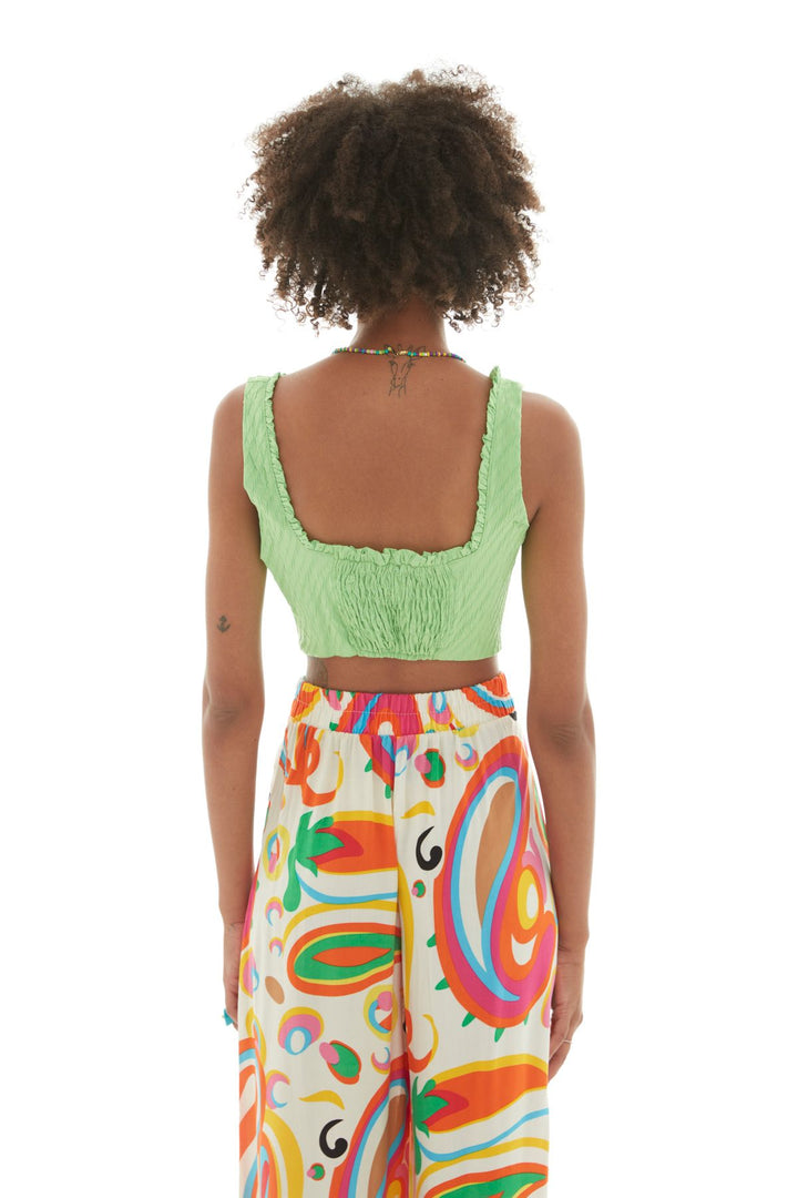 Desenli Bol Paça Pantolon Turuncu