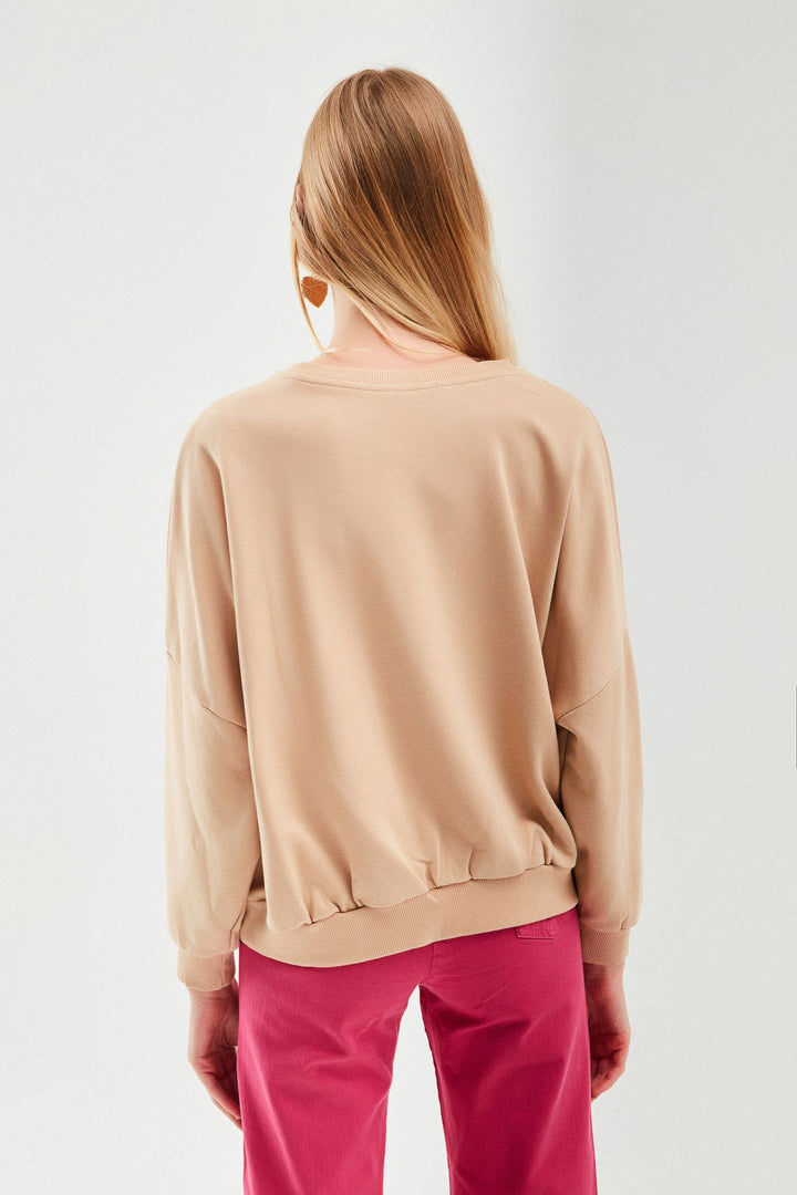 Printed Sweatshirt Beige