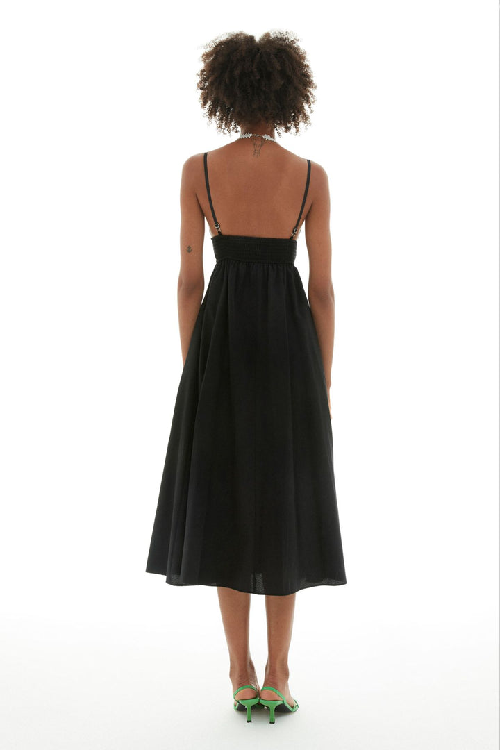 Beli Gipeli Uzun Elbise Siyah