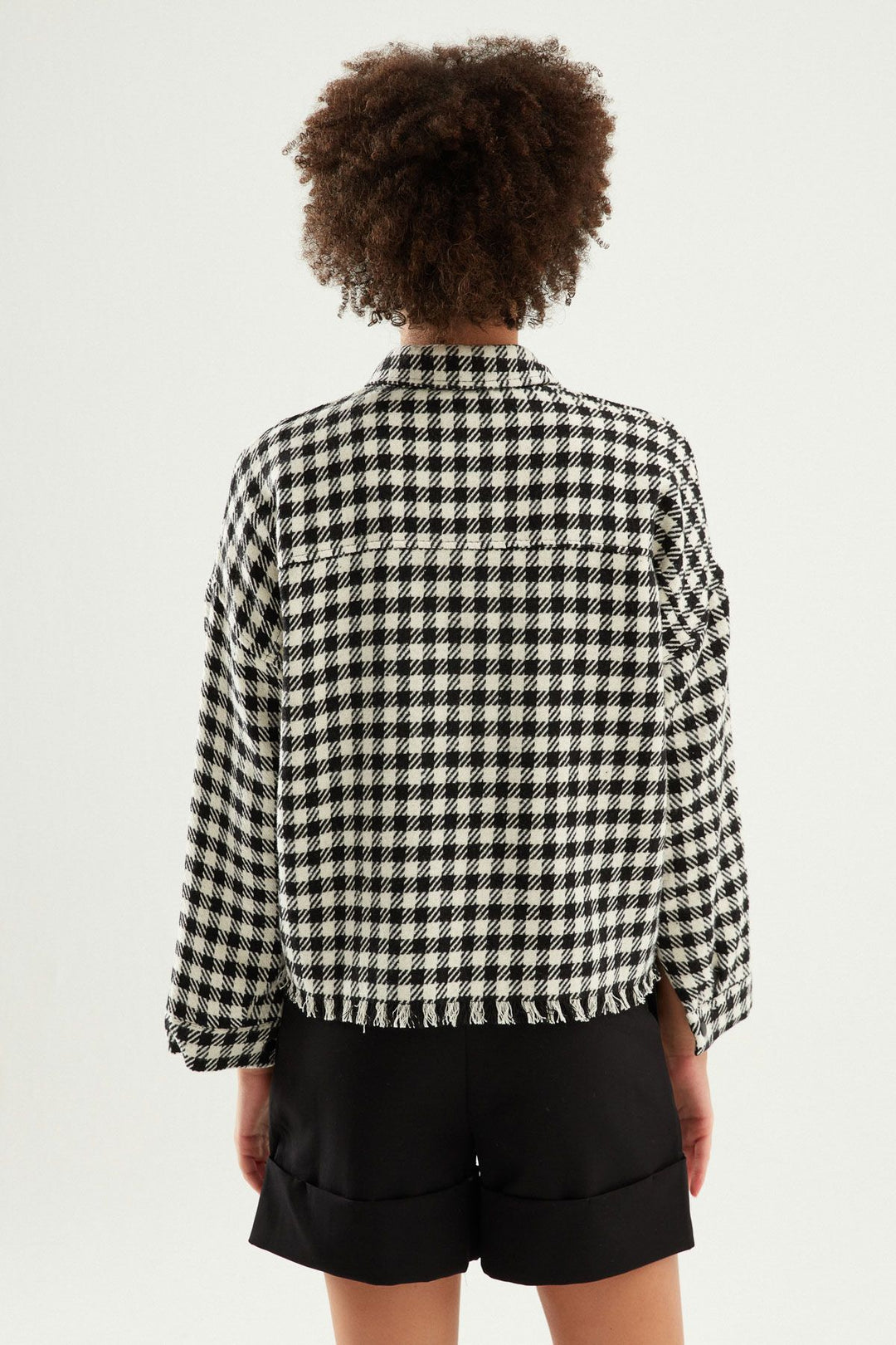 Çizgili Cepli Gömlek Siyah