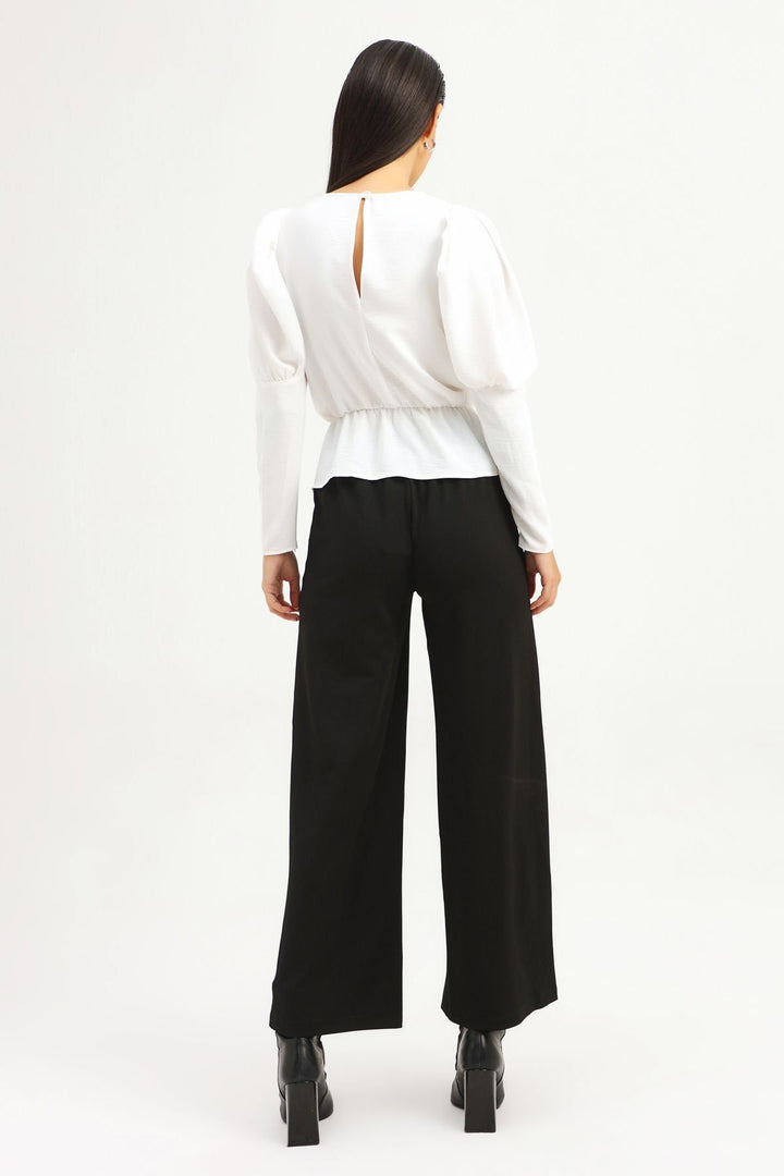 Balloon Sleeve Blouse Ecru