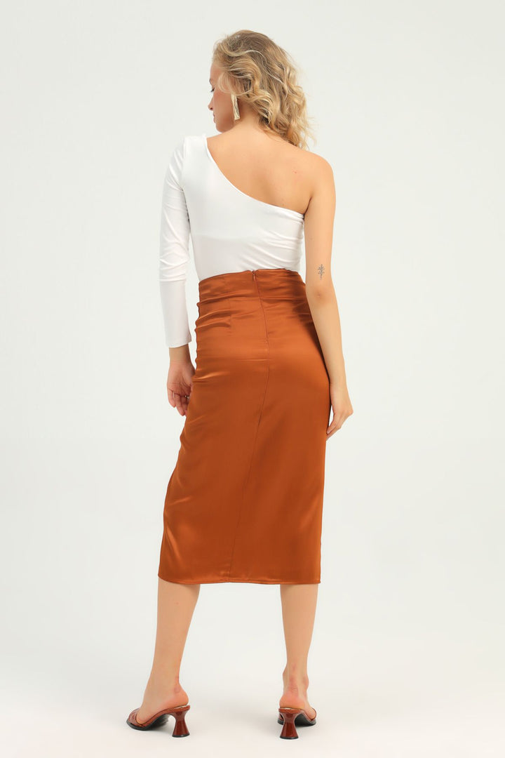 Pleated Slit Skirt Taba