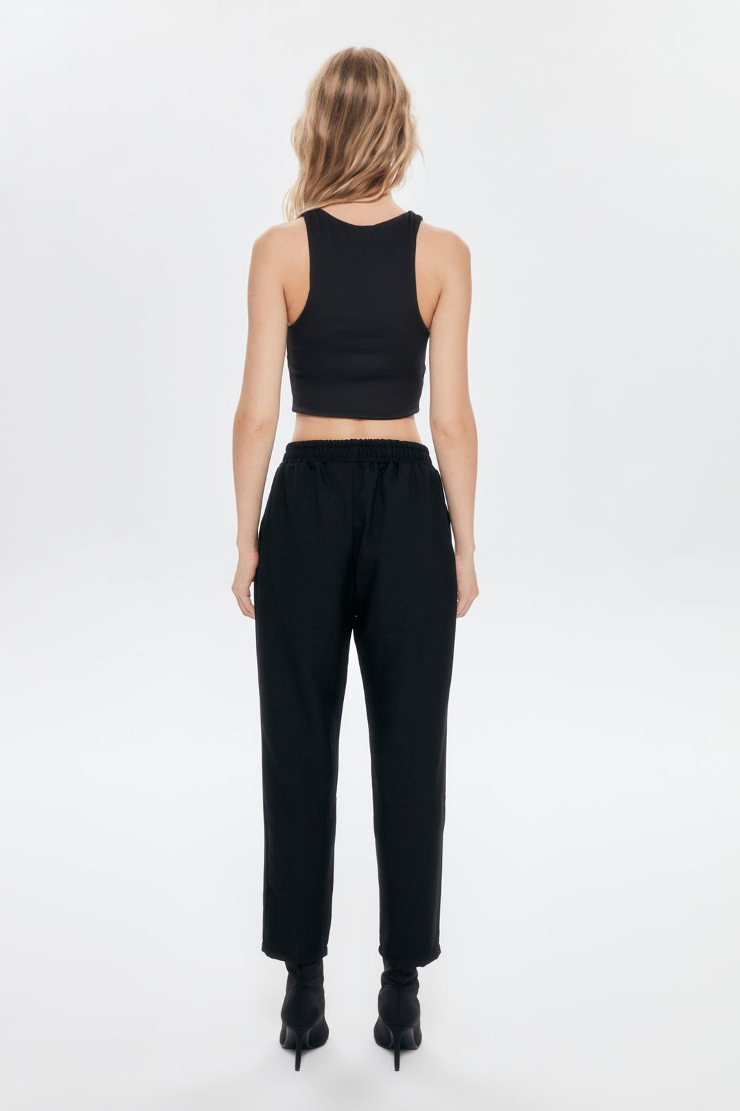 Elastic Waist Jogger Pants Black