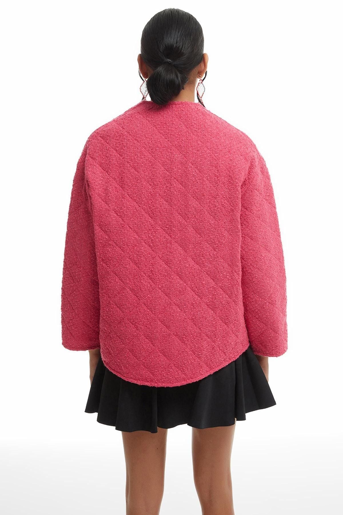 Quilted Kaftan Short Jacket Candy Pink