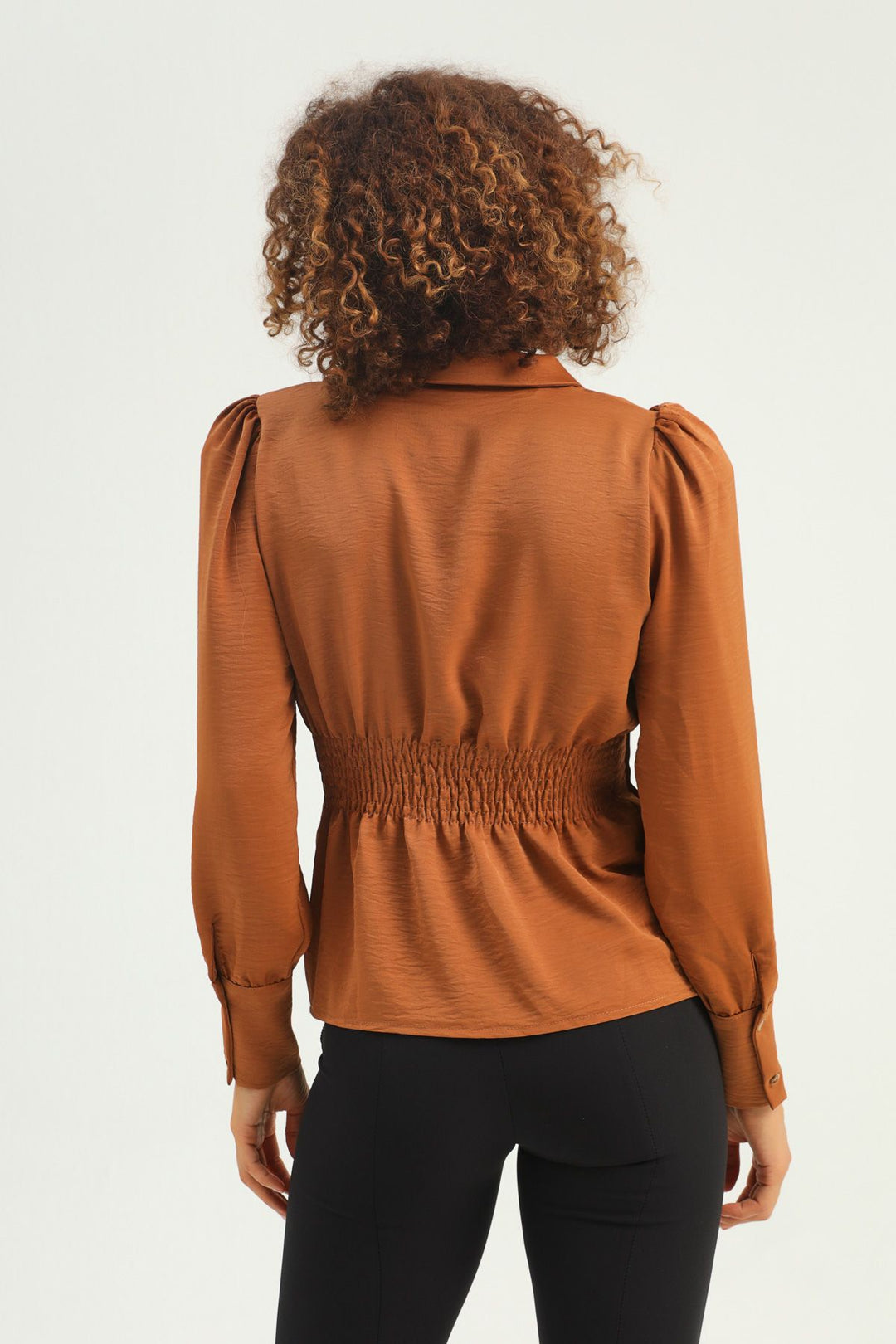 Waistcoat Double Breasted Buttoned Blouse Brown