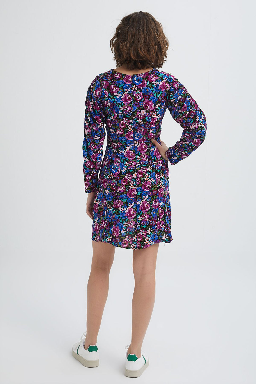 Patterned Frilly Dress Sax