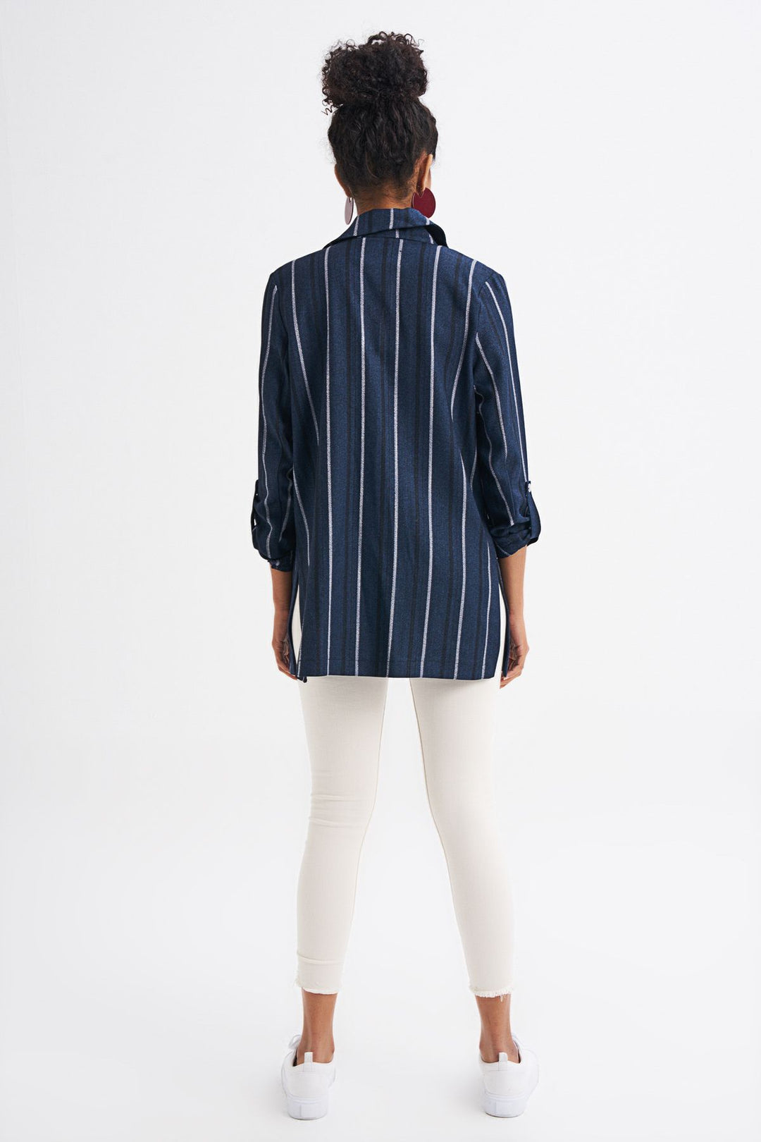 Striped Blazer Jacket Navy