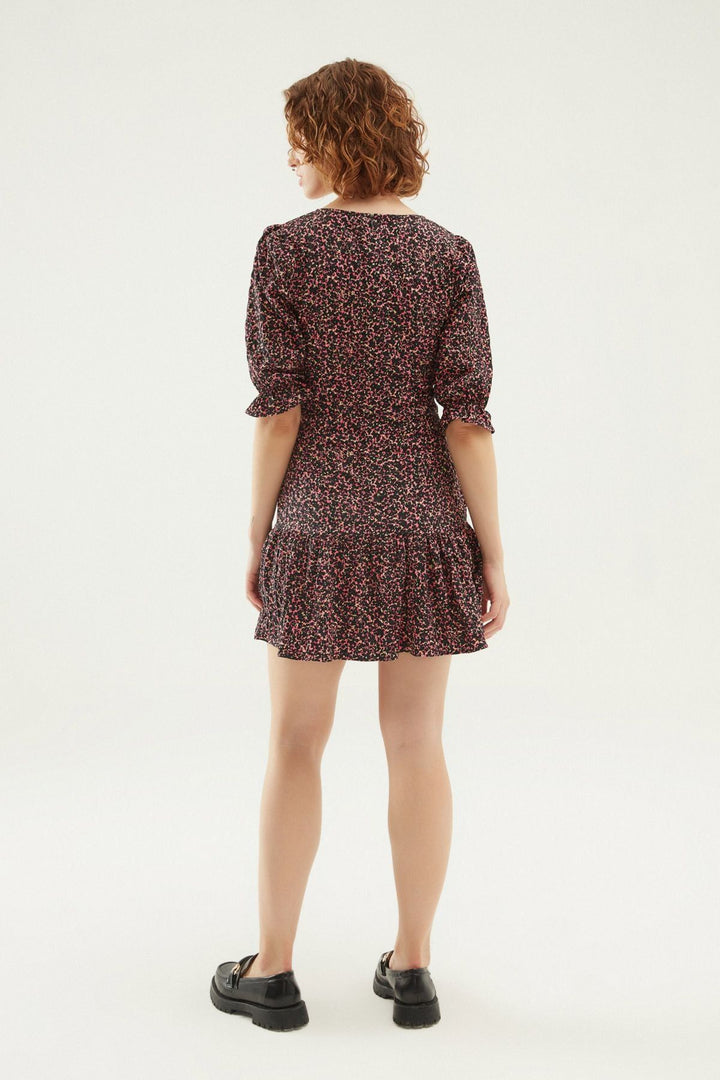 Floral Mini Dress Black