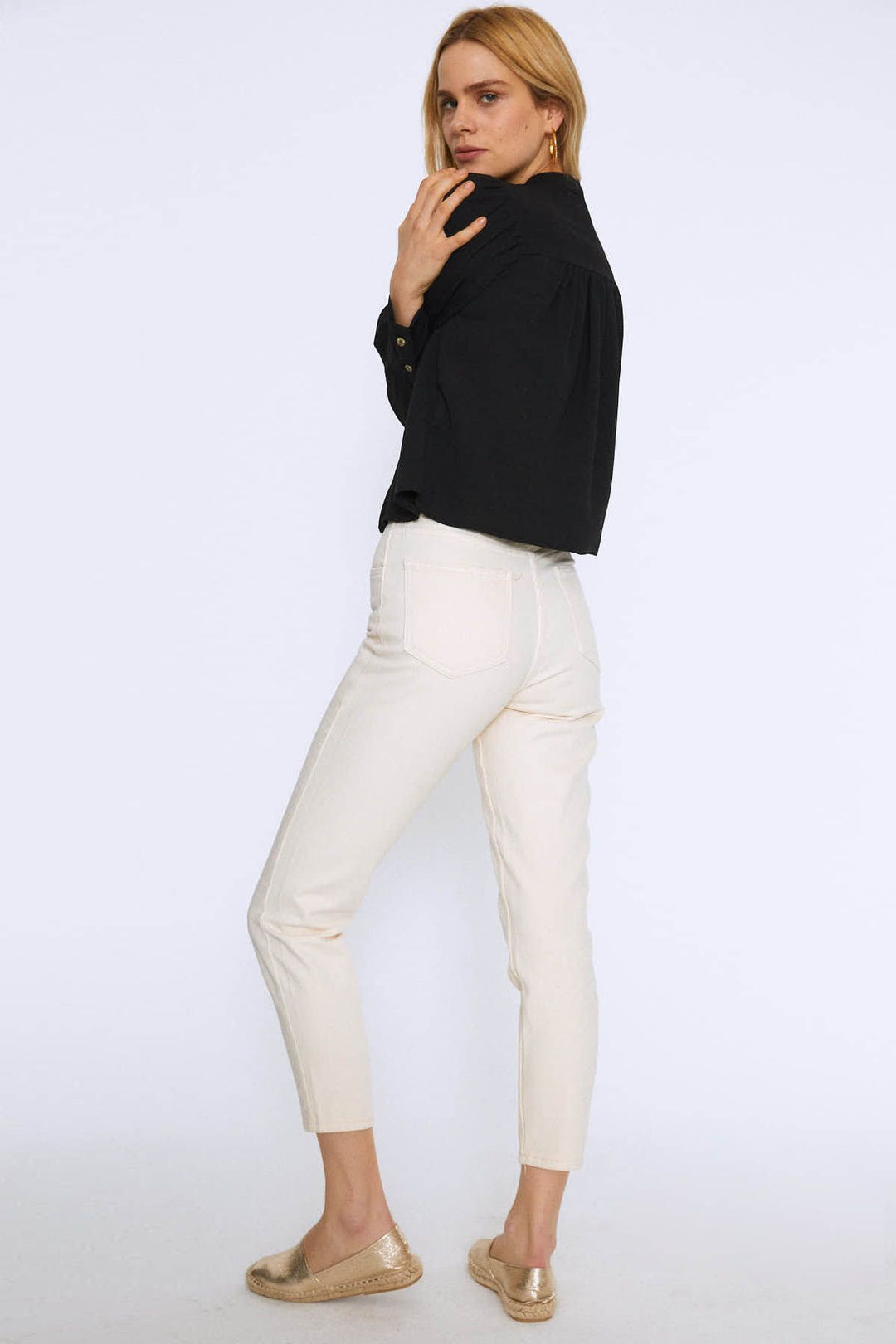 Tie Collar Shirt Black