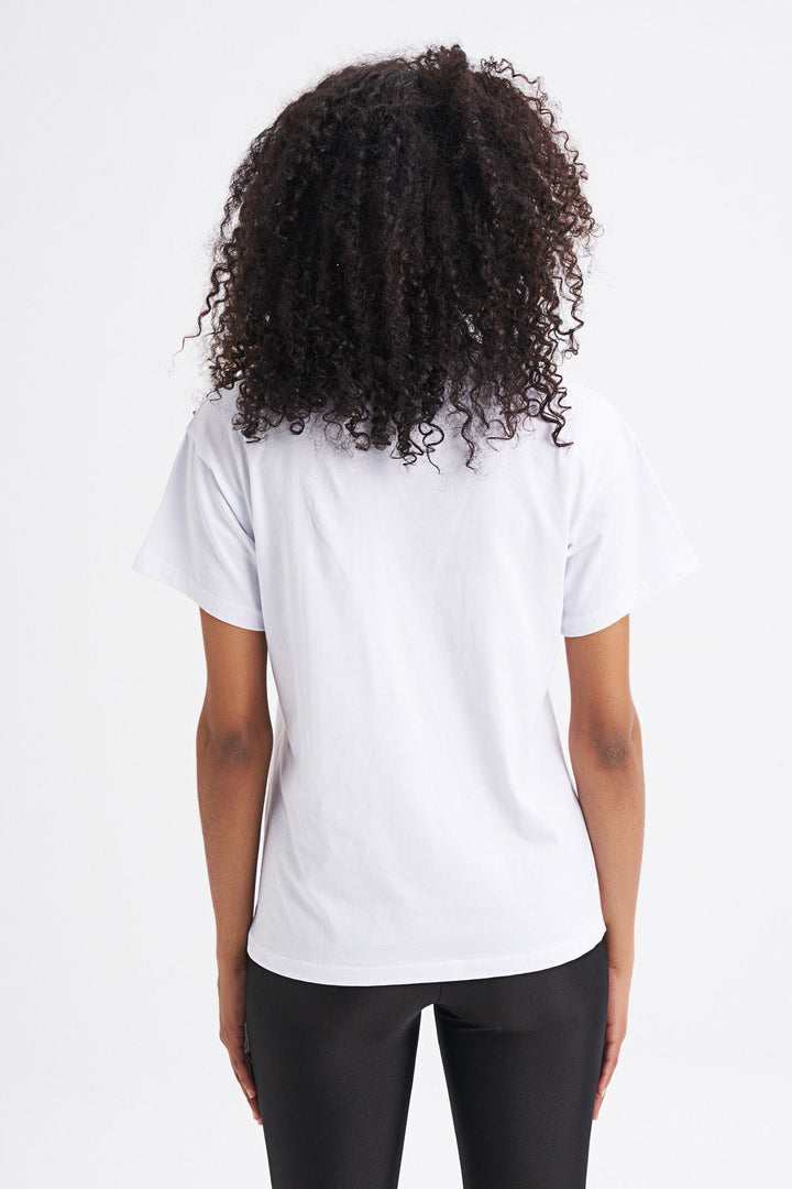 Baskılı Tişört Beyaz
