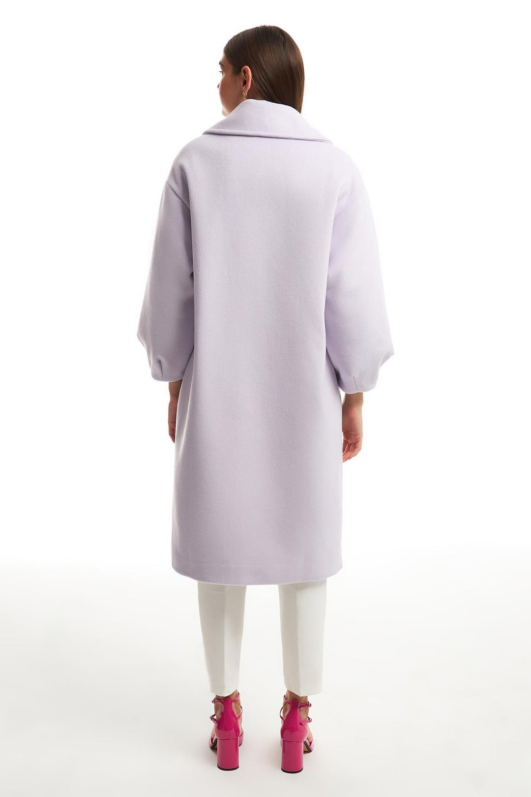 Kruvaze Yaka Oversize Kaban Lila