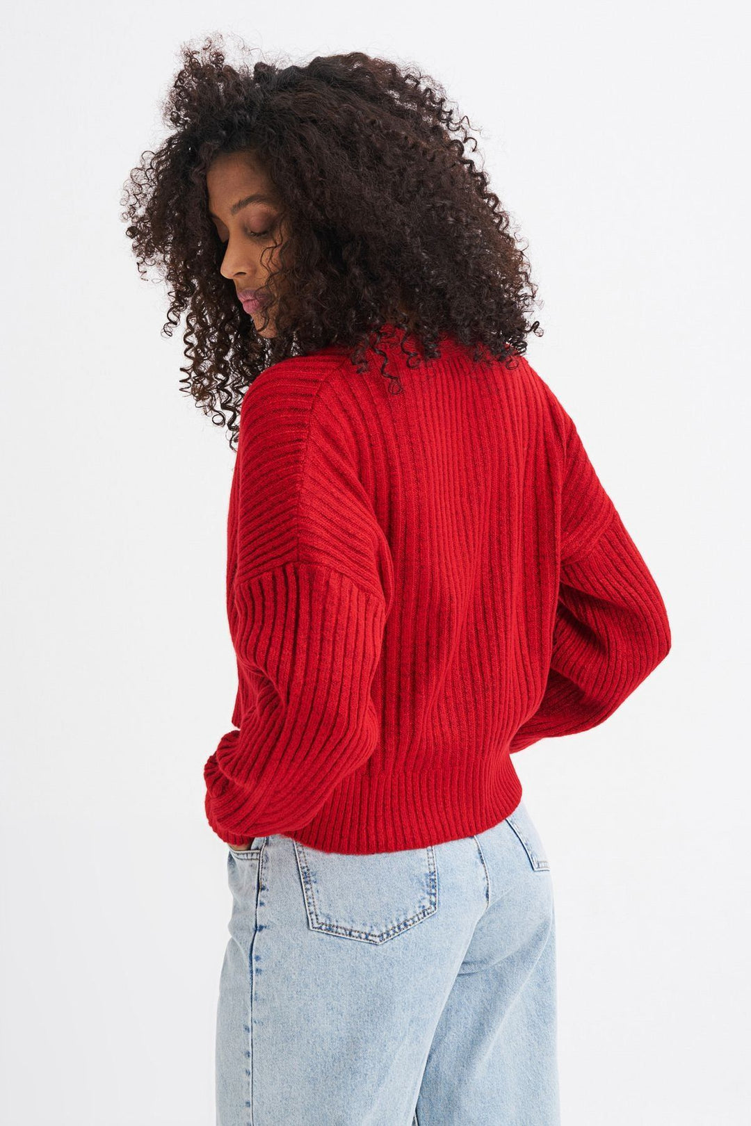 Düğmeli Hırka Kırmızı