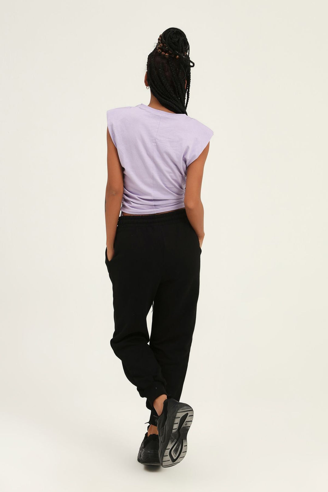 Jogger Elastic Waist Tracksuit Black