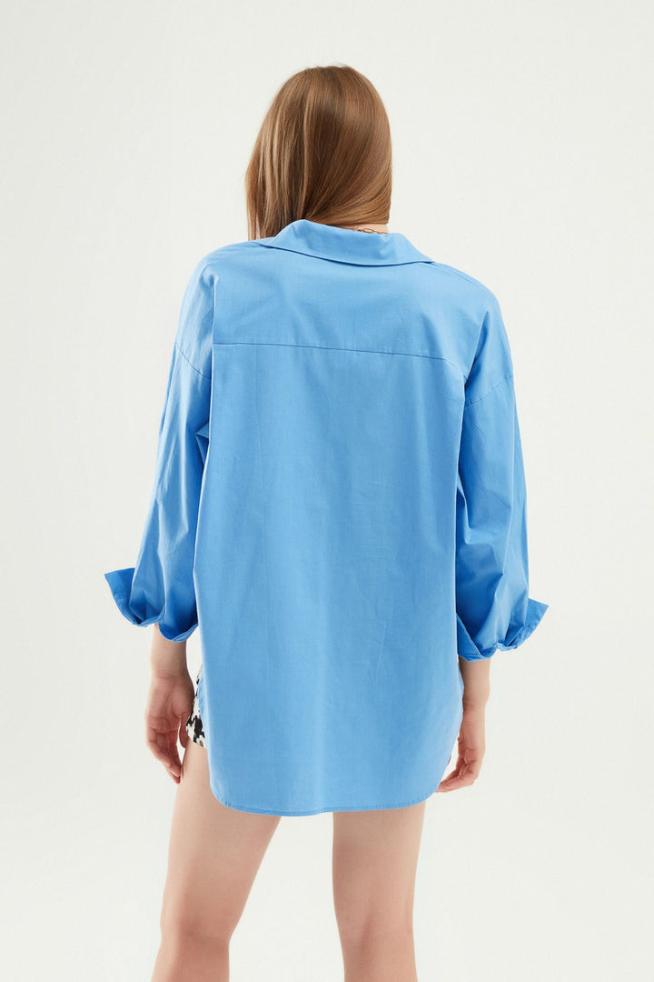 Oversize Basic Shirt Blue