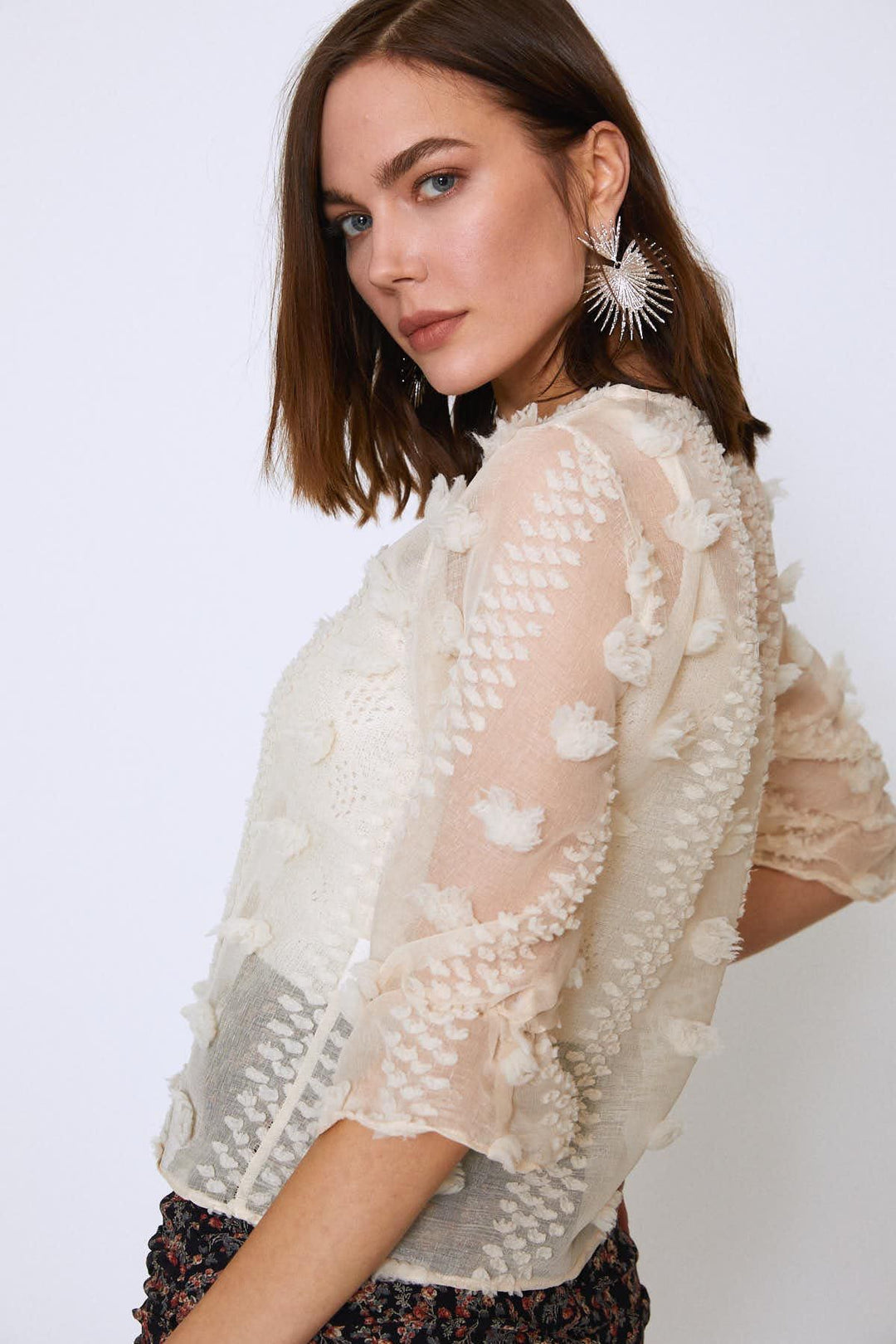 Lace Blouse Beige