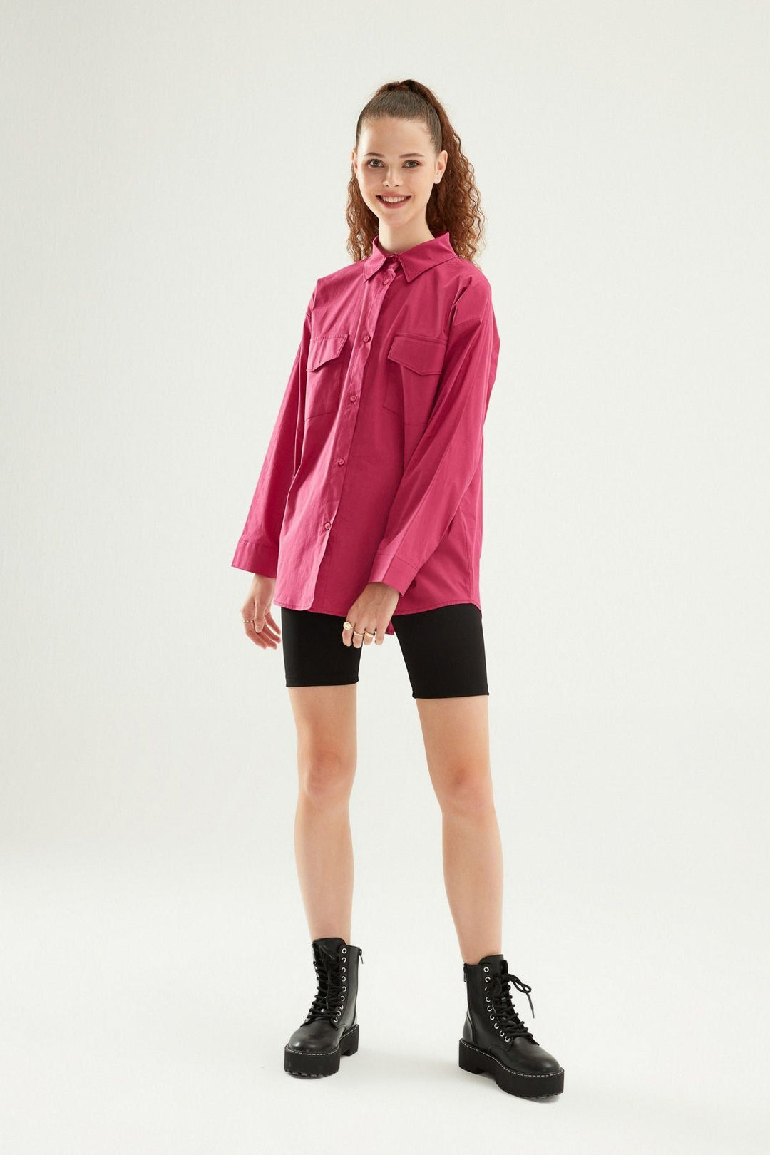 Low Back Oversize Shirt Orchid