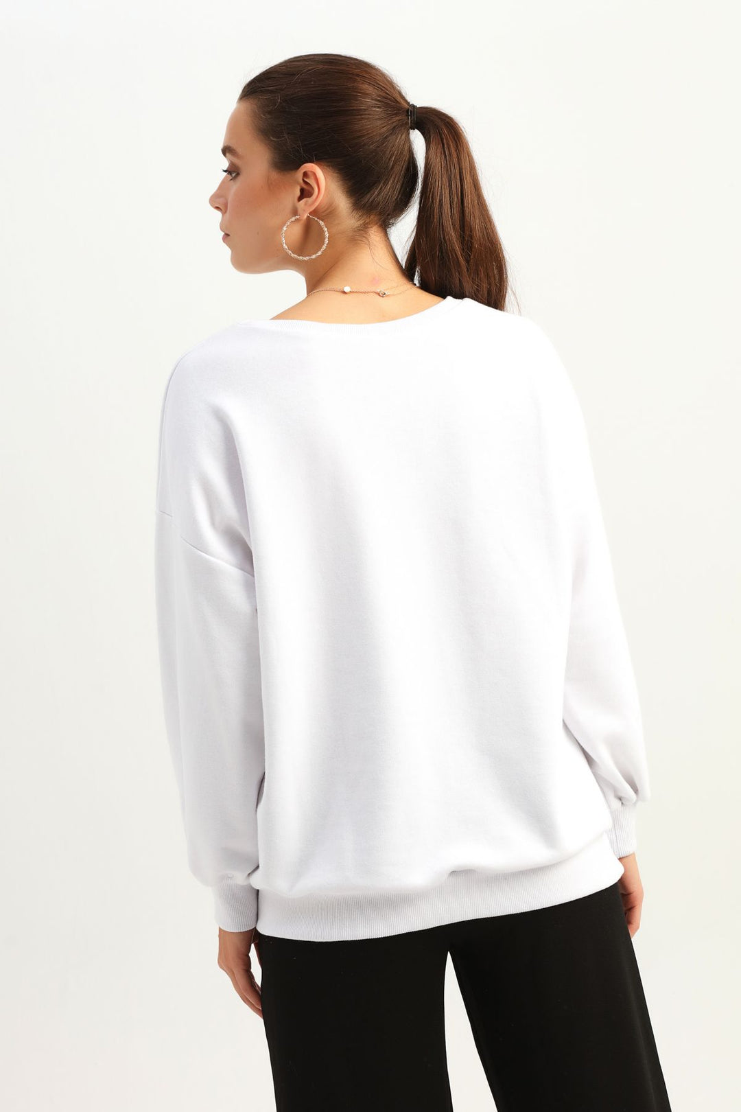 Letter Printed Sweatshirt White