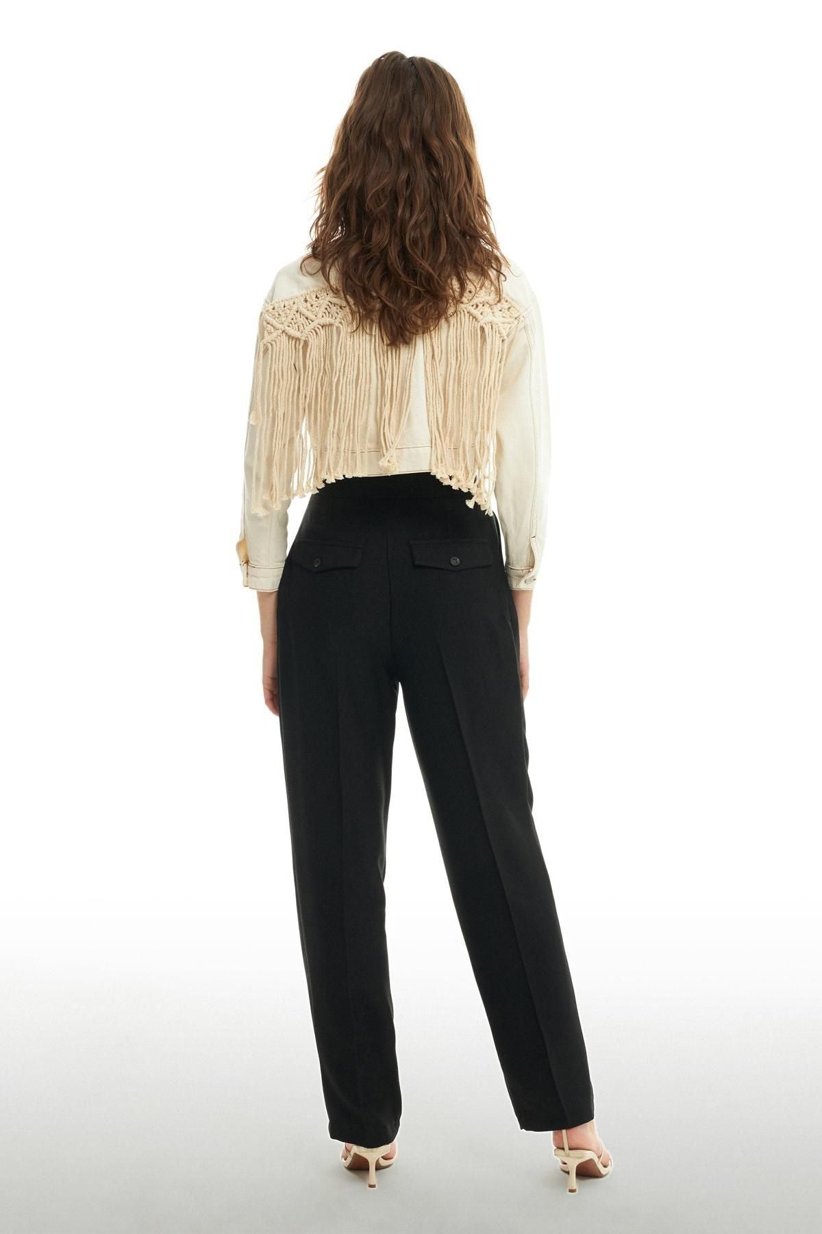 Double Pleated Trousers Black