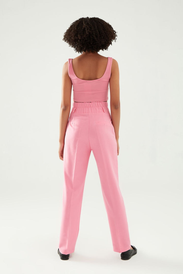 Belt Detailed Trousers Candy Pink